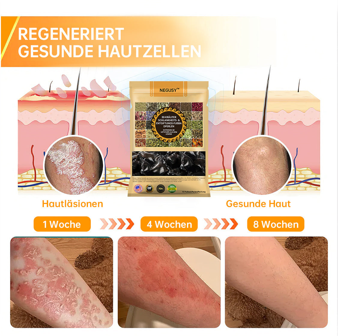 NEGUSY™ 30-Kräuter Schlankheits- und Entgiftungsfußbadperlen - 🦵👩‍⚕️ (LANA-Zertifizierung, Lymphatische Vereinigung von Amerika)